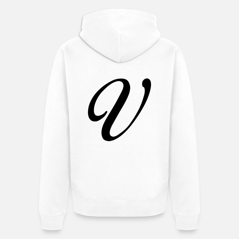 V - Veste à capuche bio Premium Unisexe - blanc