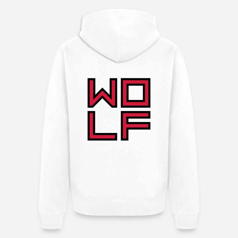 Innerer Wolf Logo - Unisex Premium Bio Zip Hoodie - Weiß