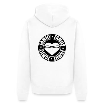 Family Rund Stempel - Unisex Premium Organic Zip Hoodie - white - Back - Thijin (182cm)