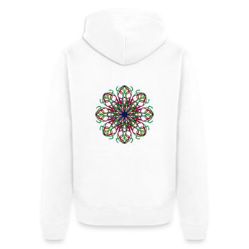 Geometrische Blume - Unisex Premium Bio Zip Hoodie - Weiß - Hinten - Thijin (182cm)