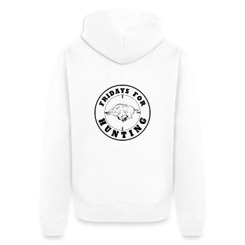 Logo T Shirt Boar black - Unisex Premium Bio Zip Hoodie - Weiß - Hinten - Thijin (182cm)