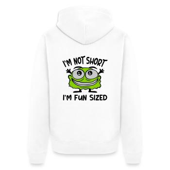 Not short fun sized - Unisex Premium Organic Zip Hoodie - white - Back - Thijin (182cm)