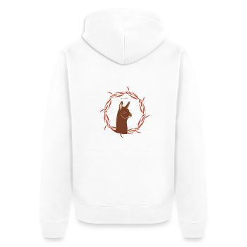 Lama - Veste à capuche bio Premium Unisexe - blanc - Dos - Thijin (182cm)