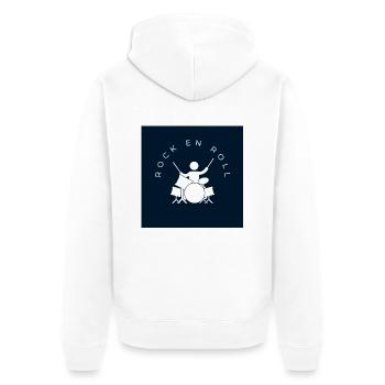 Klara - Unisex Premium Bio Zip Hoodie - Weiß - Hinten - Thijin (182cm)