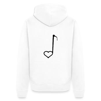 Liebe Musik Quaver - Unisex Premium Bio Zip Hoodie - Weiß - Hinten - Thijin (182cm)