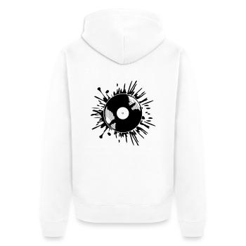 Drops of color blobs of vinyl record - Unisex Premium Organic Zip Hoodie - white - Back - Thijin (182cm)