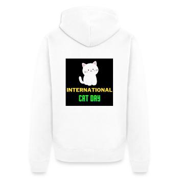 Journée internationale du chat 2022 - Veste à capuche bio Premium Unisexe - blanc - Dos - Thijin (182cm)