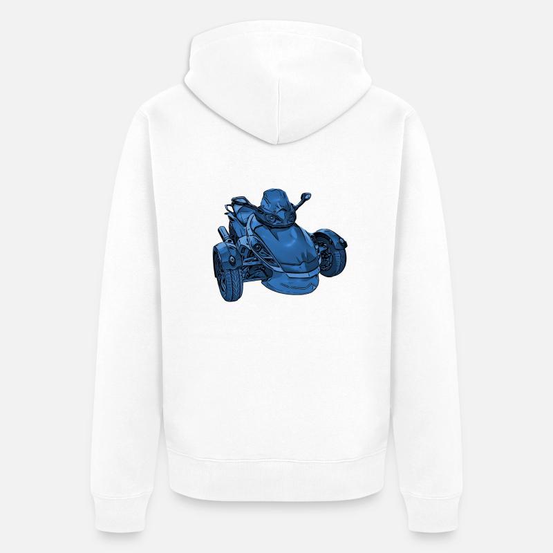 Trike Spyder bleu - Veste à capuche bio Premium Unisexe - blanc