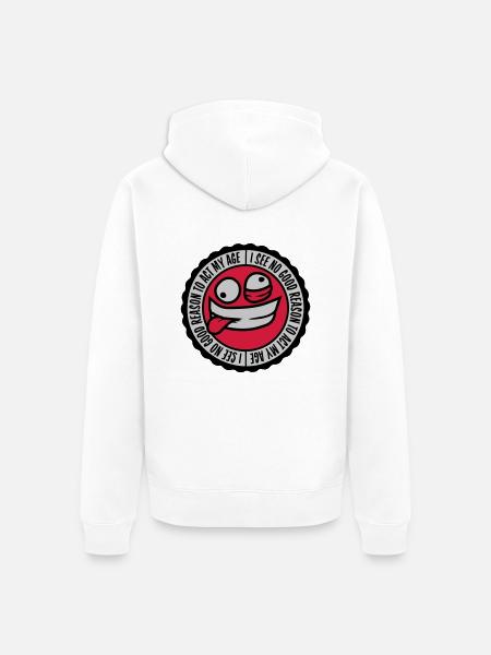 to act my age - Unisex Premium Organic Zip Hoodie - white