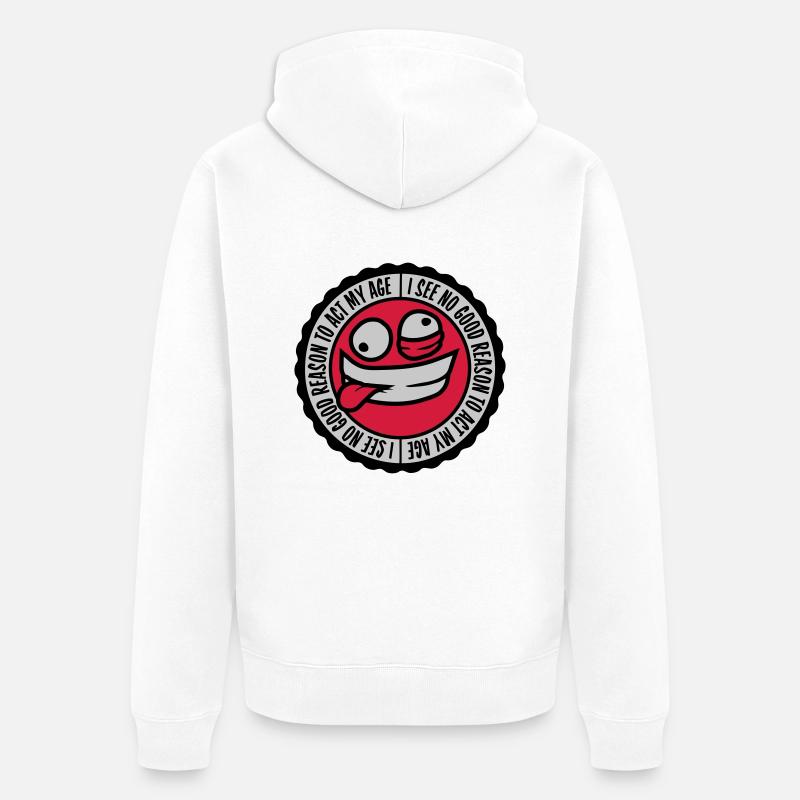 pour agir à mon âge - Veste à capuche bio Premium Unisexe - blanc