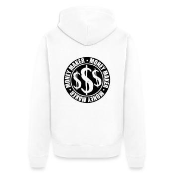 Logo autour de Money Maker - Veste à capuche bio Premium Unisexe - blanc - Dos - Thijin (182cm)