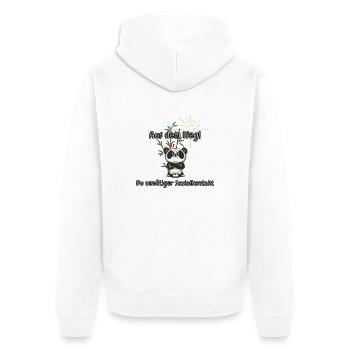 Lustiger Panda mit coolen Spruch süßer Panda - Unisex Premium Bio Zip Hoodie - Weiß - Hinten - Thijin (182cm)