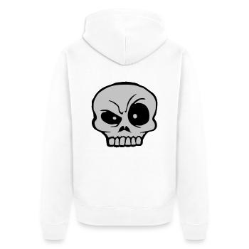 Skeptical facial expression skull skeleton - Unisex Premium Organic Zip Hoodie - white - Back - Thijin (182cm)
