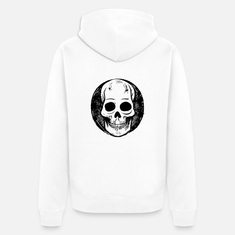 Illustration de conception de crâne - Veste à capuche bio Premium Unisexe - blanc