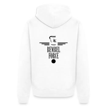 Bembel Force! 100% Hessen #069 #FrankfurtLiebe - Unisex Premium Organic Zip Hoodie - white - Back - Thijin (182cm)