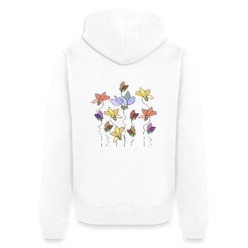Fleur - Veste à capuche bio Premium Unisexe - blanc - Dos - Thijin (182cm)