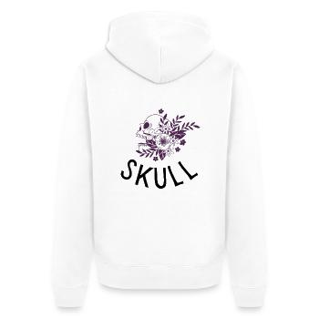Floral skull - Unisex Premium Organic Zip Hoodie - white - Back - Thijin (182cm)