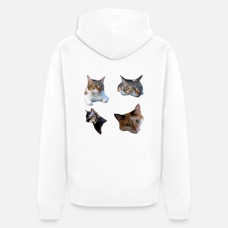 chat chatte chaton - Veste à capuche bio Premium Unisexe - blanc