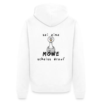 Möwe Nordsee Ostsee Urlaub Moin Strand Vogel Küste - Unisex Premium Bio Zip Hoodie - Weiß - Hinten - Thijin (182cm)