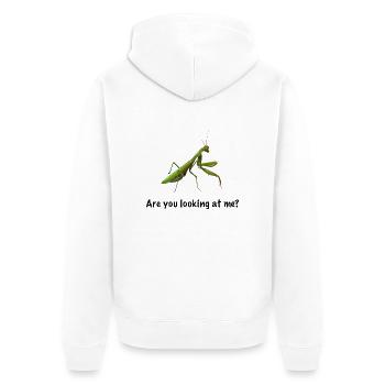 Are you looking at me 2 - Unisex Premium Bio Zip Hoodie - Weiß - Hinten - Thijin (182cm)