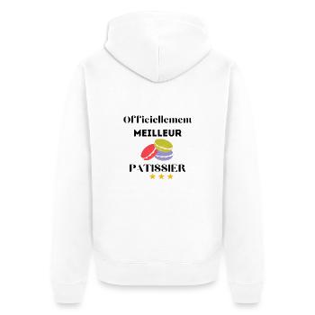 MEILLEUR PATISSIER - Veste à capuche bio Premium Unisexe - blanc - Dos - Thijin (182cm)