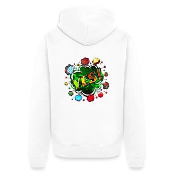 yes sing funny no girl feminism apply always - Unisex Premium Organic Zip Hoodie - white - Back - Thijin (182cm)