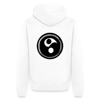 Yin Yang Sign Symbol Peace Happiness Vector 1 - Unisex Premium Organic Zip Hoodie - white - Back - Thijin (182cm)