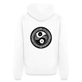 Yin Yang Sign Symbol Peace Happy 10 - Unisex Premium Organic Zip Hoodie - white - Back - Thijin (182cm)