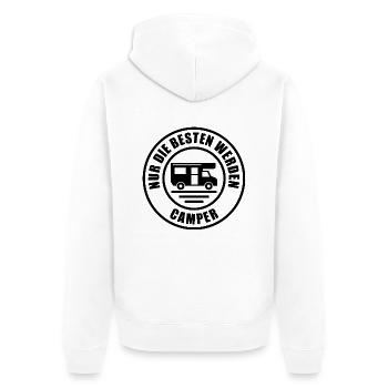 Camper - Unisex Premium Bio Zip Hoodie - Weiß - Hinten - Thijin (182cm)