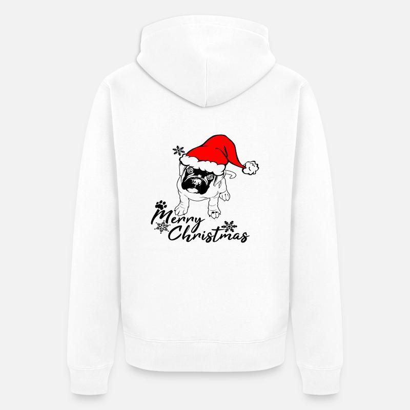 Joyeux Noël Boxer Chiot - Veste à capuche bio Premium Unisexe - blanc