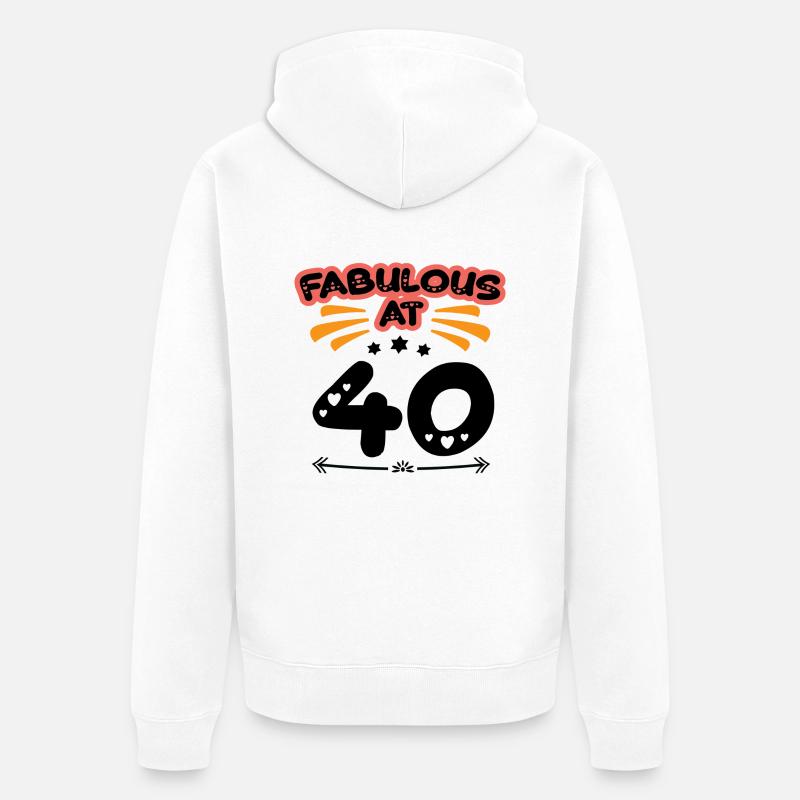 Fabuleux à 40 ans - Veste à capuche bio Premium Unisexe - blanc