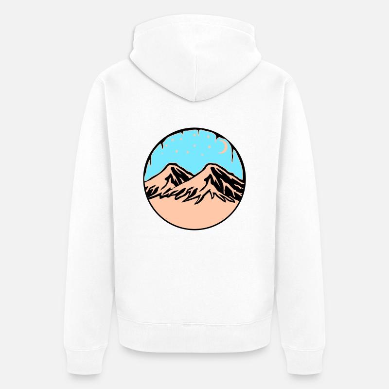 Sternenhimmel Berge - Unisex Premium Bio Zip Hoodie - Weiß