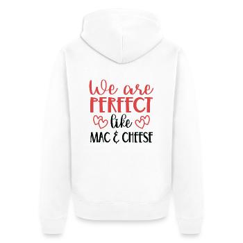 We are Perfect like Mac & Cheese - Unisex Premium Bio Zip Hoodie - Weiß - Hinten - Thijin (182cm)