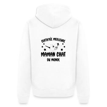 Certifie Meilleure Maman Chat du monde - Veste à capuche bio Premium Unisexe - blanc - Dos - Thijin (182cm)