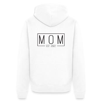 Mom established 2022 white - Unisex Premium Organic Zip Hoodie - white - Back - Thijin (182cm)