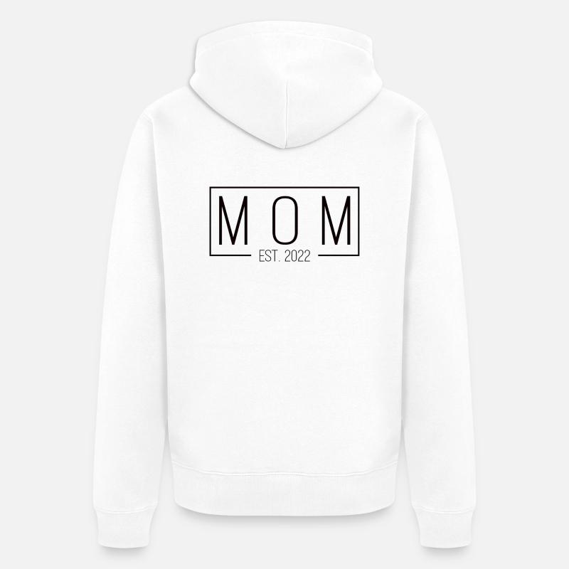 Maman a établi 2022 blanc - Veste à capuche bio Premium Unisexe - blanc