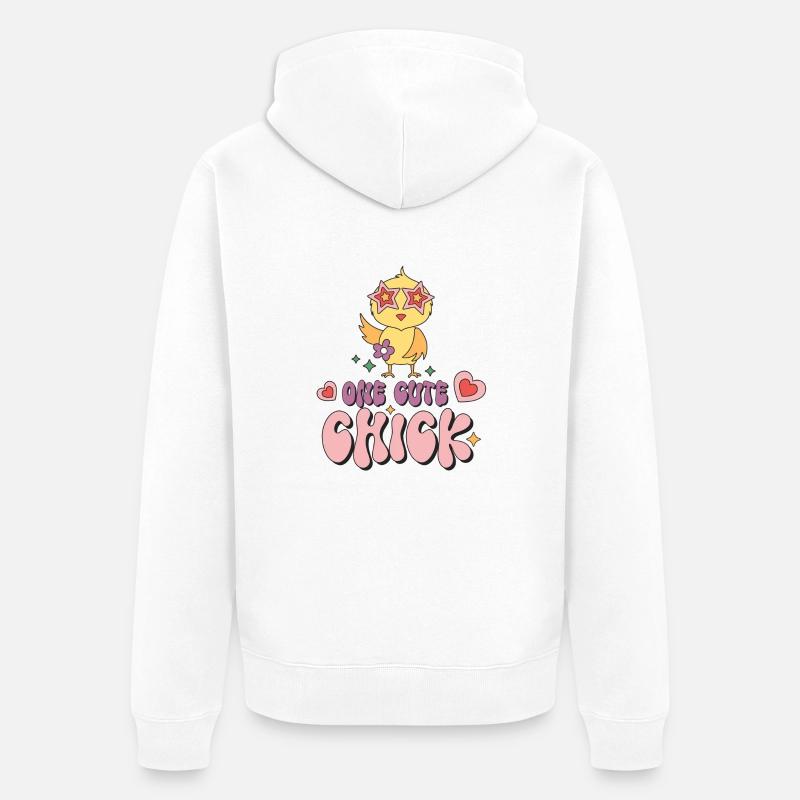Un poussin mignon - Veste à capuche bio Premium Unisexe - blanc