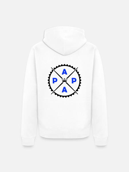 Papa - Veste à capuche bio Premium Unisexe - blanc