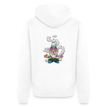 Drôle de gnome Fumer un joint - Veste à capuche bio Premium Unisexe - blanc - Dos - Thijin (182cm)