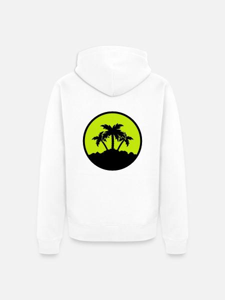 Palm Design - Unisex Premium Organic Zip Hoodie - white