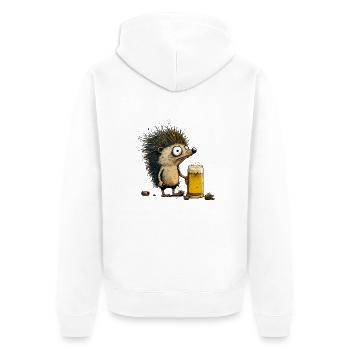 Design ohne Titel 111 - Unisex Premium Bio Zip Hoodie - Weiß - Hinten - Thijin (182cm)