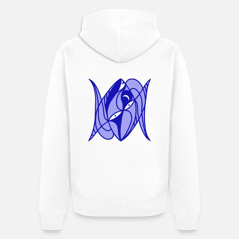 Metamorphose. Evolutionäre Verwandlung - Unisex Premium Bio Zip Hoodie - Weiß