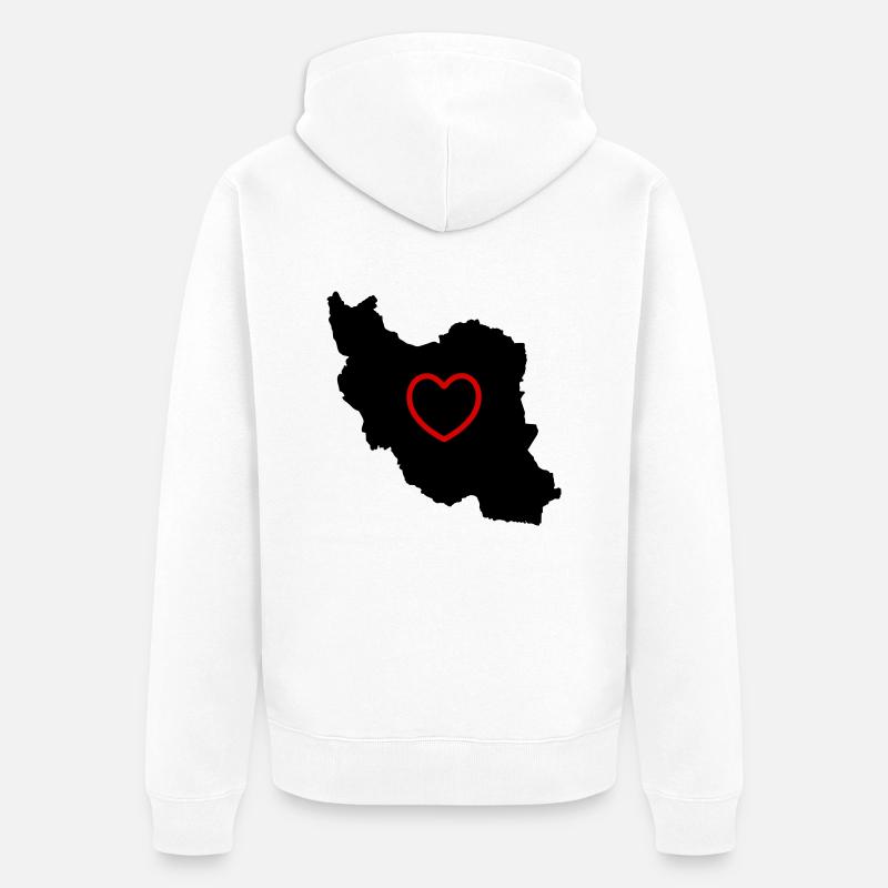 Amour de l’Iran - Veste à capuche bio Premium Unisexe - blanc