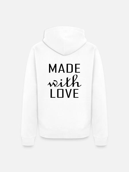 Made with Love - Unisex Premium Bio Zip Hoodie - Weiß