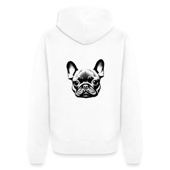 Chien Dog Propriétaire Bouledogue Français Chien - Veste à capuche bio Premium Unisexe - blanc - Dos - Thijin (182cm)