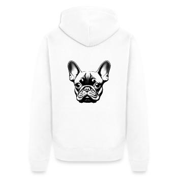 Bouledogue français Chien Propriétaire de chien - Veste à capuche bio Premium Unisexe - blanc - Dos - Thijin (182cm)