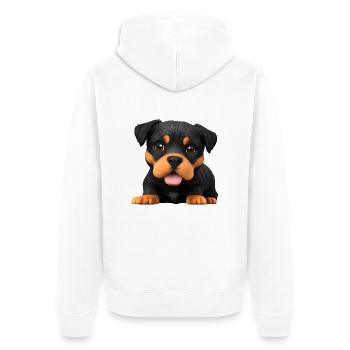 Chiens Rottweiler Puppy Rottweiler Puppy Dog - Veste à capuche bio Premium Unisexe - blanc - Dos - Thijin (182cm)