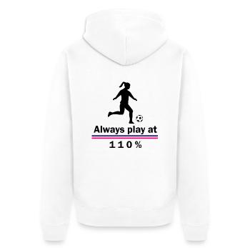 Fußball Soccer - Unisex Premium Organic Zip Hoodie - white - Back - Thijin (182cm)