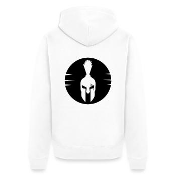 spartaner - Unisex Premium Bio Zip Hoodie - Weiß - Hinten - Thijin (182cm)