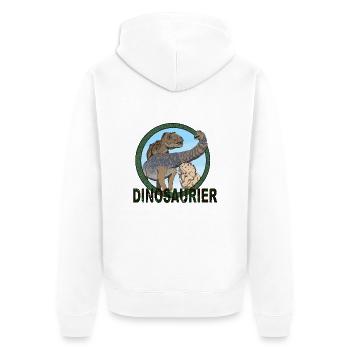 Dinos - Unisex Premium Bio Zip Hoodie - Weiß - Hinten - Thijin (182cm)